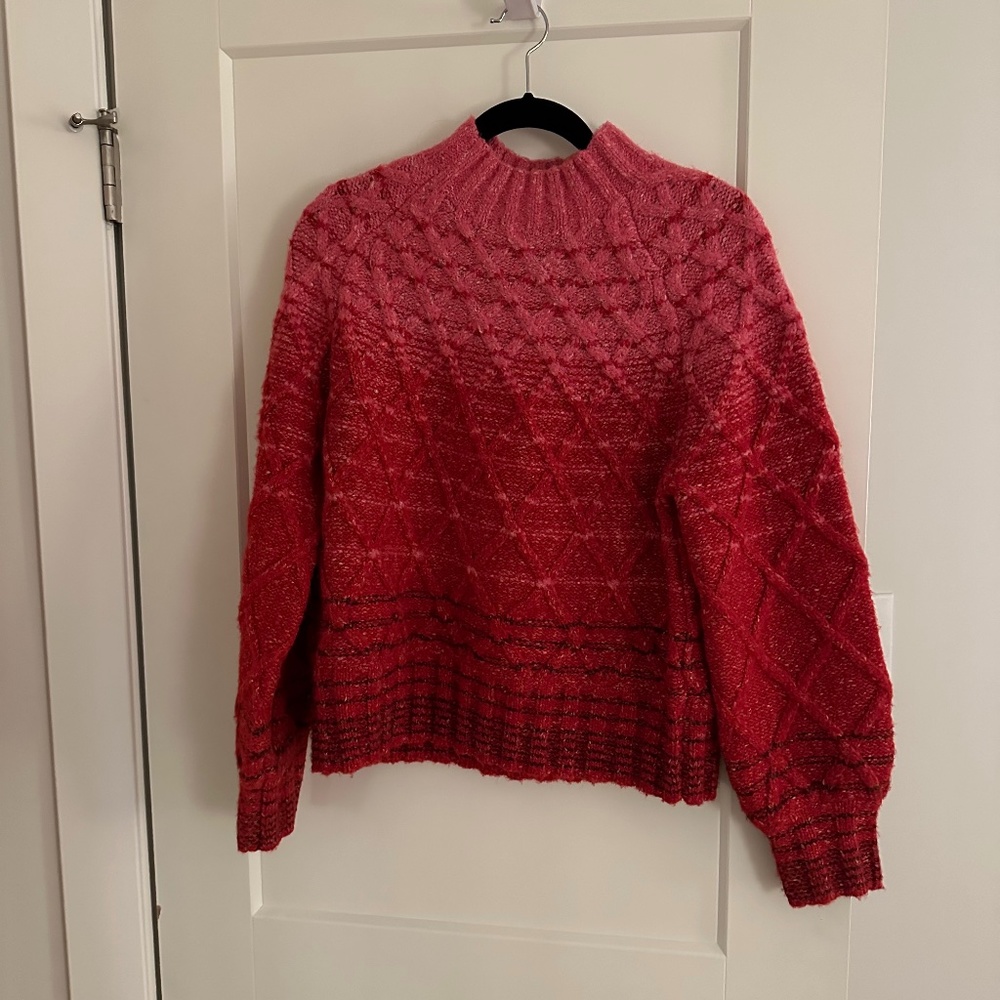 Staud Evelyn Ombre Cable-knit Sweater Size Medium